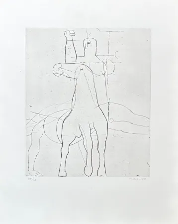 Grabado Marini - Marino Marini (1901-1980) - Giocoliere - etching on paper - 1950