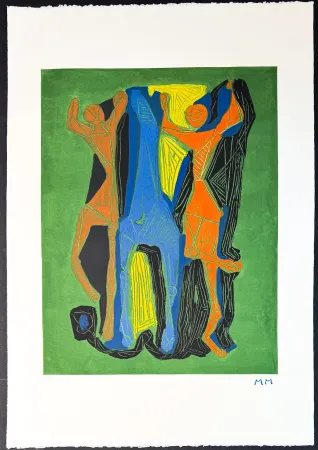 Grabado Marini - Marino Marini (1901–1980) - MARINO FROM GOETHE - Color drypoint etching and aquatint on Arches paper - 1979