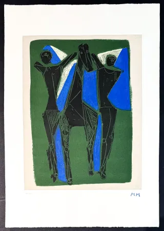 Grabado Marini - Marino Marini (1901–1980) - MARINO FROM GOETHE - Color drypoint etching and aquatint on Arches paper - 1979
