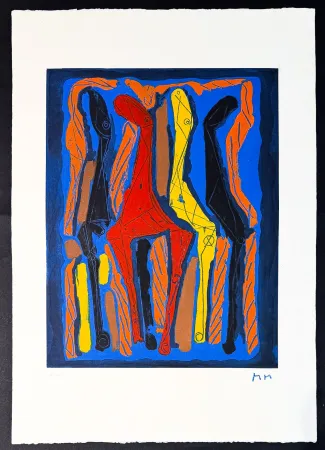 Grabado Marini - Marino Marini (1901–1980) - MARINO FROM GOETHE - Color drypoint etching and aquatint on Arches paper - 1979