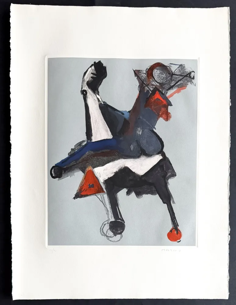 Grabado Marini - Marino Marini (1901–1980) - MARINO FROM SHAKESPEARE I - Color drypoint etching and aquatint on paper - 1977