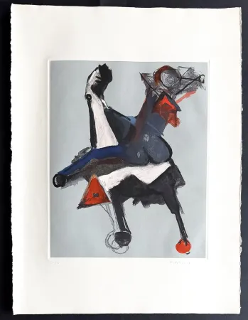Grabado Marini - Marino Marini (1901–1980) - MARINO FROM SHAKESPEARE I - Color drypoint etching and aquatint on paper - 1977