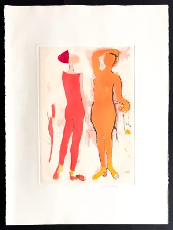 Grabado Marini - Marino Marini (1901–1980) - MARINO FROM SHAKESPEARE I - Color drypoint etching and aquatint on paper - 1977