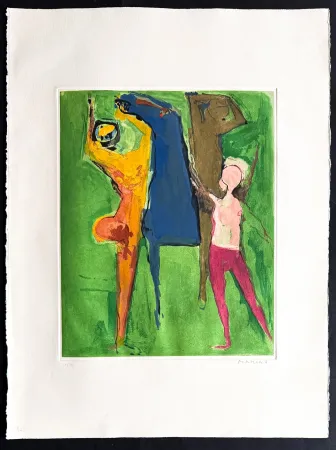 Grabado Marini - Marino Marini (1901–1980) - MARINO FROM SHAKESPEARE I - Color drypoint etching and aquatint on paper - 1977