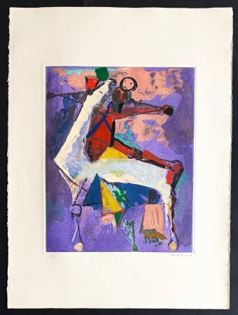 Grabado Marini - Marino Marini (1901–1980) - MARINO FROM SHAKESPEARE I - Color drypoint etching and aquatint on paper - 1977