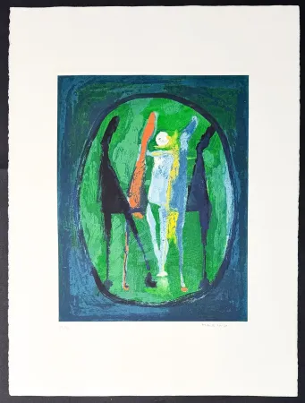 Grabado Marini - Marino Marini (1901–1980) - MARINO FROM SHAKESPEARE II - Color drypoint etching and aquatint on paper - 1978