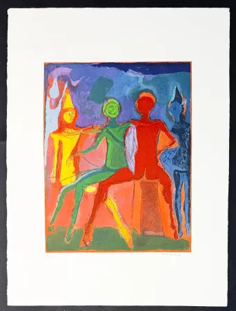 Grabado Marini - Marino Marini (1901–1980) - MARINO FROM SHAKESPEARE II - Color drypoint etching and aquatint on paper - 1978