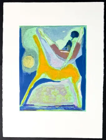 Grabado Marini - Marino Marini (1901–1980) - MARINO FROM SHAKESPEARE II - Color drypoint etching and aquatint on paper - 1978