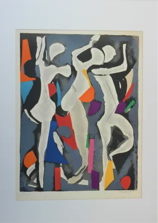 Litografía Marini - Personnages du sacre du printemps VIII