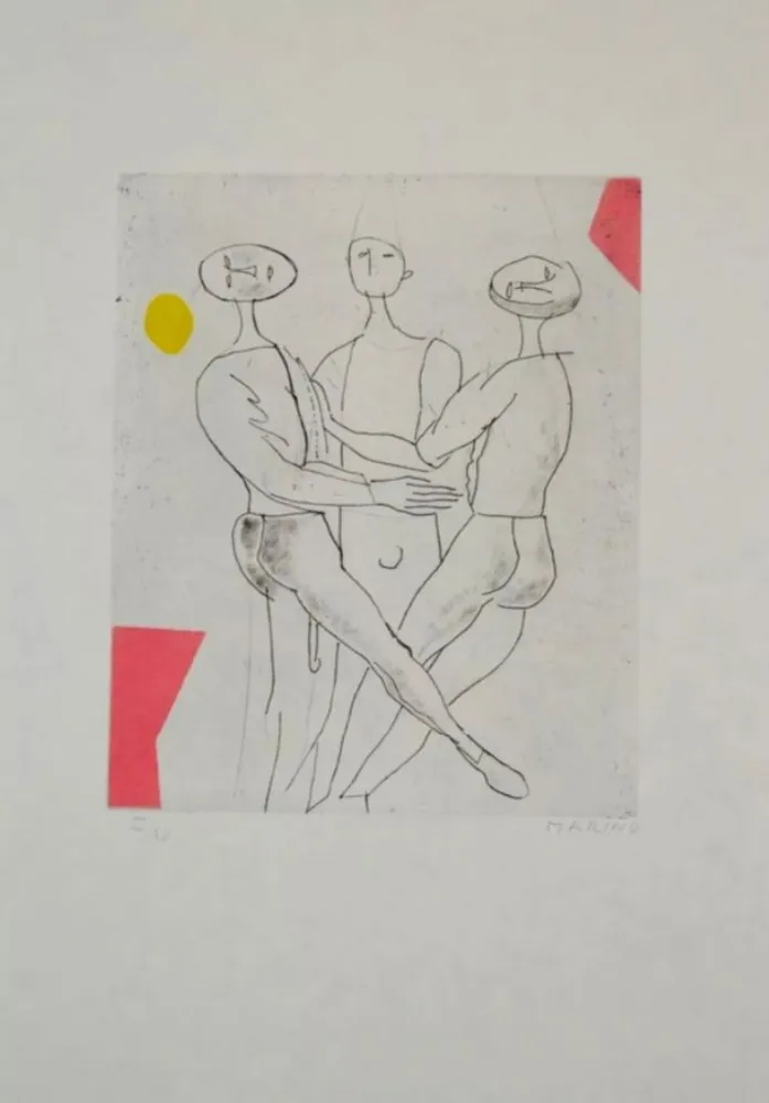 Aguafuerte Y Aguatinta Marini - Portfolio A-136 Giocolieri