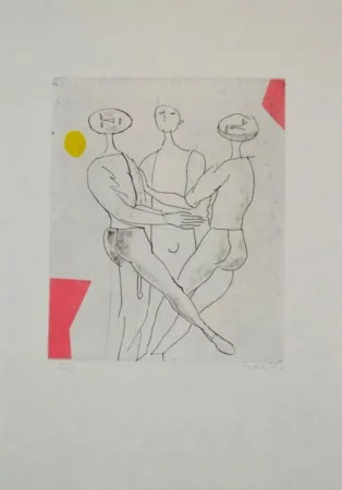 Aguafuerte Y Aguatinta Marini - Portfolio A-136 Giocolieri