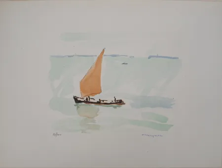 Litografía Marquet - La voile rouge