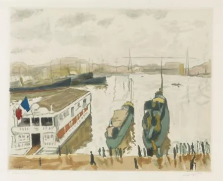 Aguafuerte Y Aguatinta Marquet - Le Port de Marseille. 1923-1924.