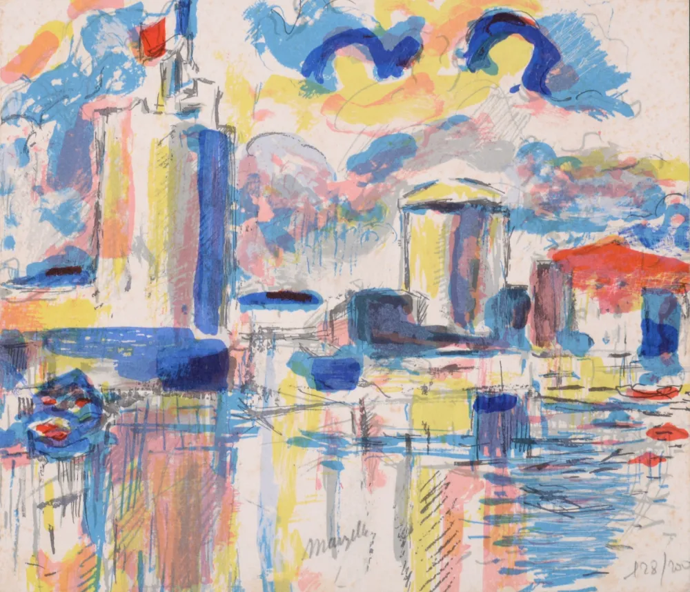 Litografía Marzelle - La Rochelle, 1979 - Hand-signed!