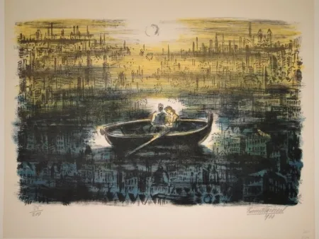 Litografía Masereel - Des amoureux