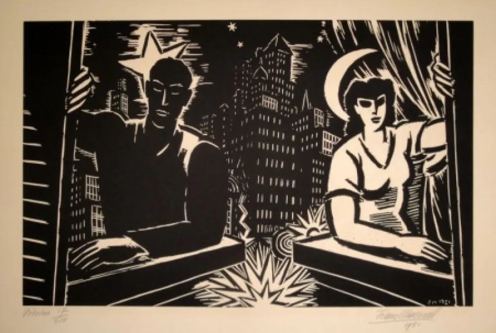 Grabado En Madera Masereel - Voisins