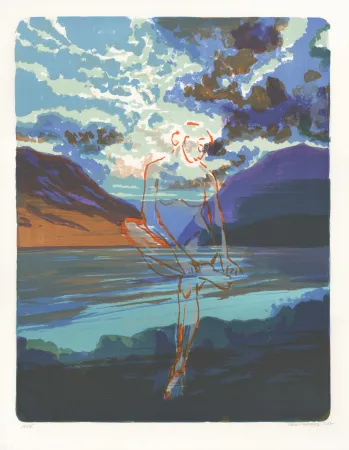 Litografía Masmonteil - Baigneuse  (Se retirant une épine)