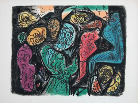 Litografía Masson - Astres et visages