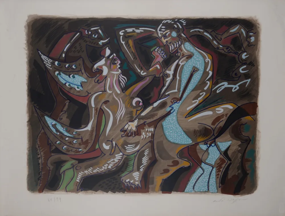 Litografía Masson - Atalante et le Centaure, circa 1970 - Hand-signed