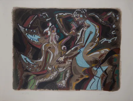 Litografía Masson - Atalante et le Centaure, circa 1970 - Hand-signed
