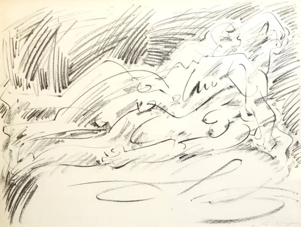 Litografía Masson - Couple étendu