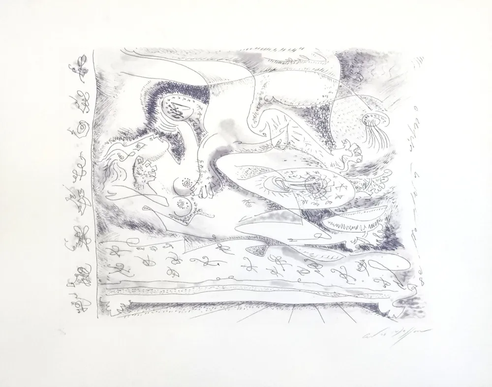 Aguafuerte Masson - Dans l'alcove hantée