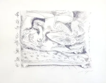 Aguafuerte Masson - Dans l'alcove hantée