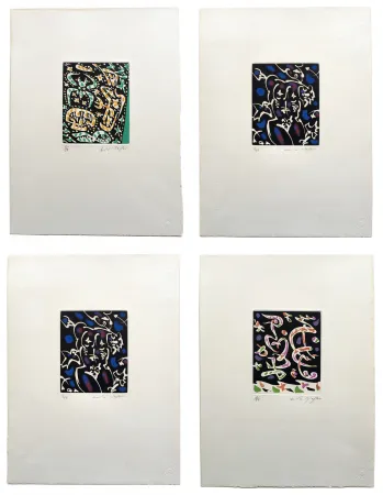 Aguafuerte Y Aguatinta Masson - Desnos: MINES DE RIEN. SUITE COMPLÈTE SIGNÉE À GRANDES MARGES (1957).