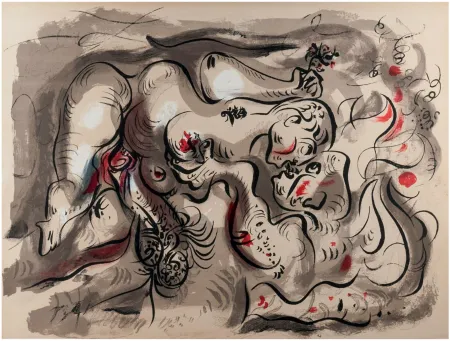 Litografía Masson - DESSINS ÉROTIQUES (portfolio de 20 lithographies). 1971.