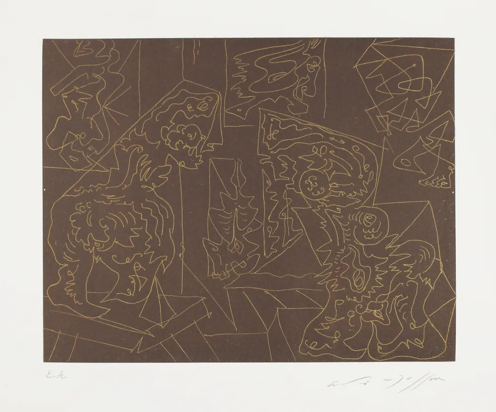 Aguafuerte Y Aguatinta Masson - L'atelier du sculpteur (The sculptor's studio)