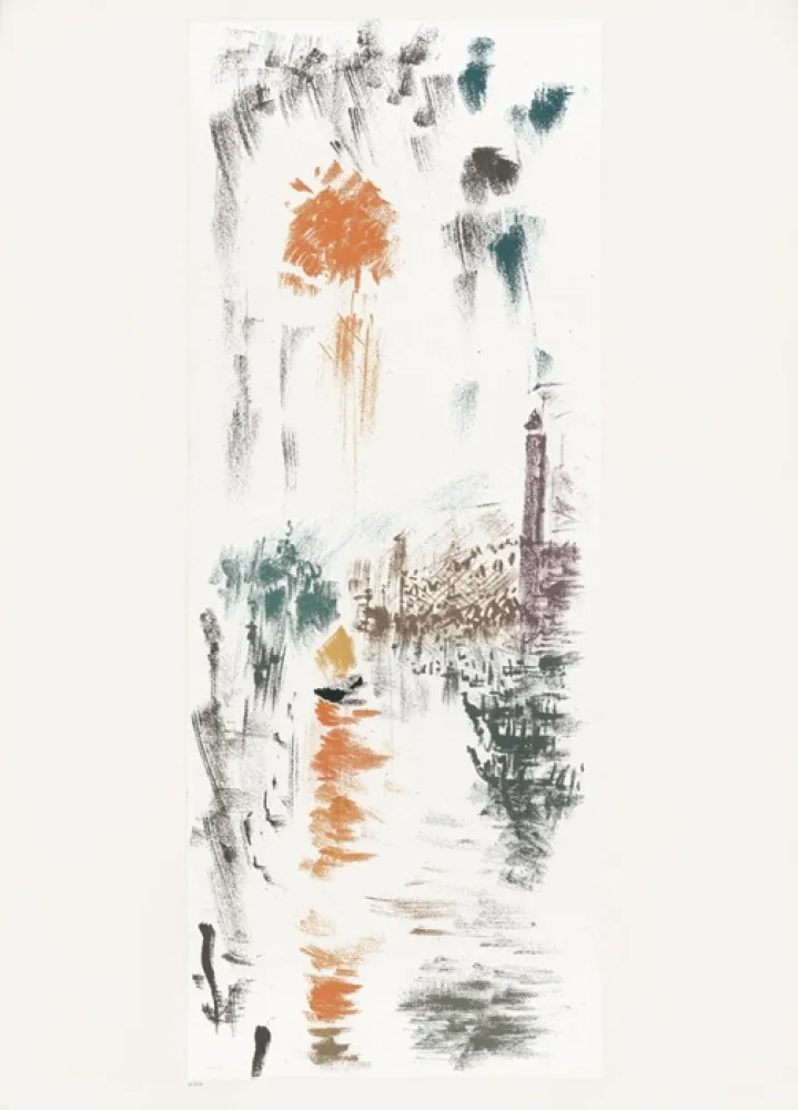 Litografía Masson - Le Bassin de St Marc (Voyage à Venise)