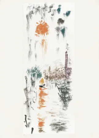 Litografía Masson - Le Bassin de St Marc (Voyage à Venise)