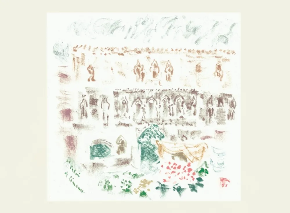 Litografía Masson - Le Palais de Cimarosa (Voyage à Venise)