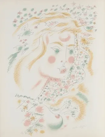 Litografía Masson - Le Philosophe au Papillon from Je Reve Portfolio