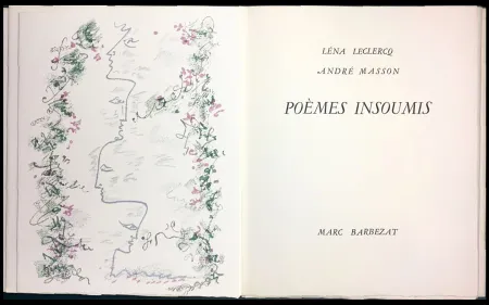 Libro Ilustrado Masson - Léna Leclercq. POÈMES INSOUMIS. 8 lithographies en couleurs (1963)