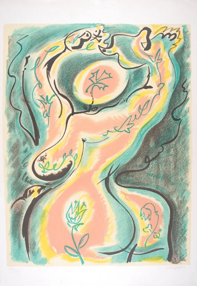 Litografía Masson - Métamorphose de la femme