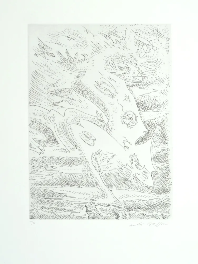 Aguafuerte Masson - Métamorphose sur la cime