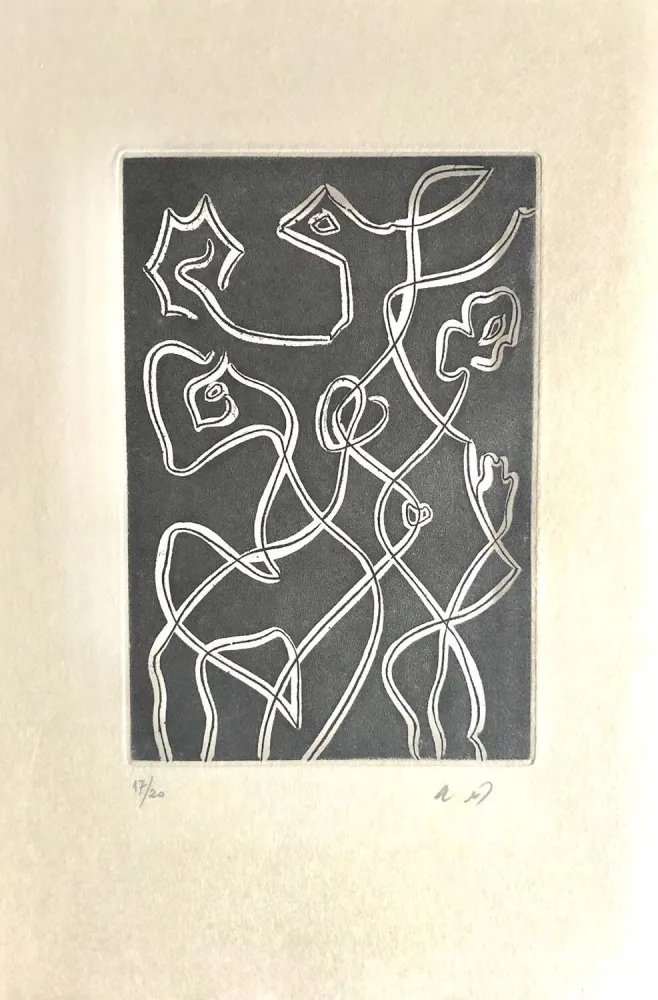 Aguafuerte Y Aguatinta Masson - Ô mésange, ô peut-être