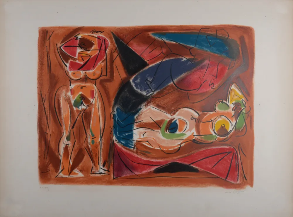 Litografía Masson - Odalisque, vers 1960 - Hand-signed