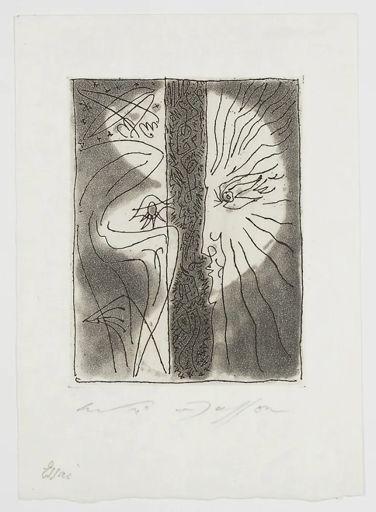 Grabado Masson - Peine perdue (In vain)