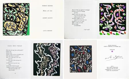 Libro Ilustrado Masson - R. Desnos: MINES DE RIEN. 4 gravures originales. Suite de 16 gravures signées (1957)