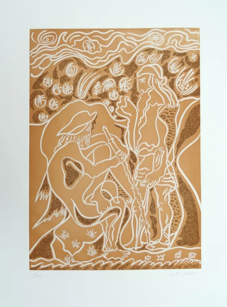 Aguafuerte Masson - Reconnaissance par le porcher