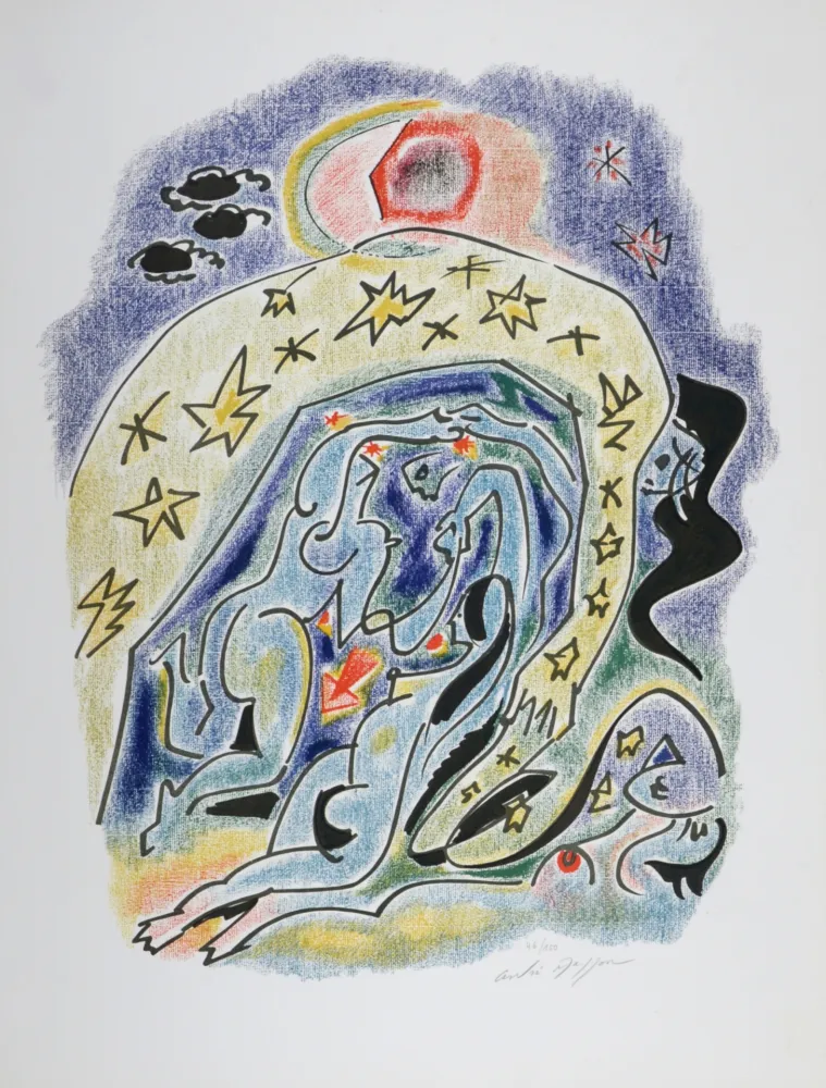 Litografía Masson - Sonnets de Louise Labé #8, 1972 - Hand signed!