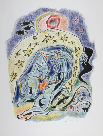 Litografía Masson - Sonnets de Louise Labé #8, 1972 - Hand signed!