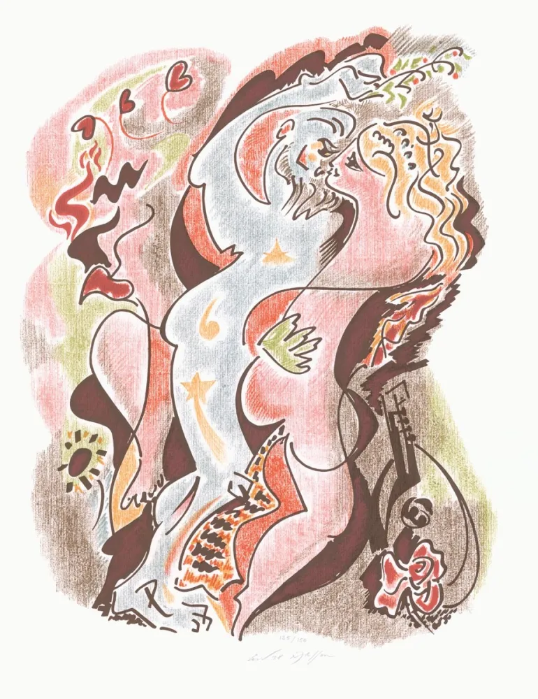 Litografía Masson - Sonnets Louise Labé