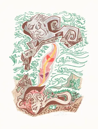 Litografía Masson - Sonnets Louise Labé