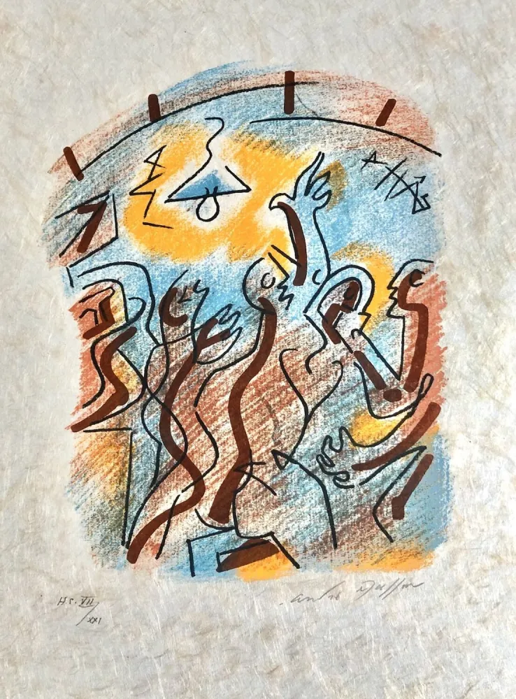 Litografía Masson - Une étoile de craie