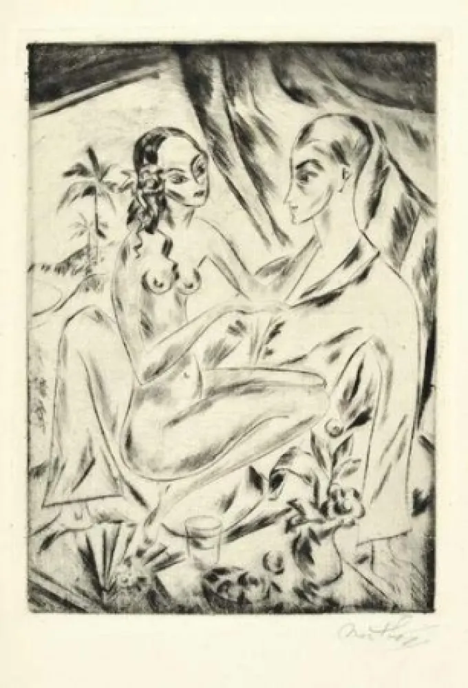 Grabado Mathey - Sechs Radierungen zu Hans Bethge's Satuila