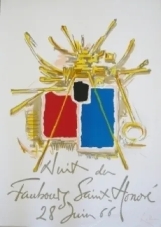 Cartel Mathieu - Affiche Nuit du Faubourg Saint-Honoré 28 juin 66