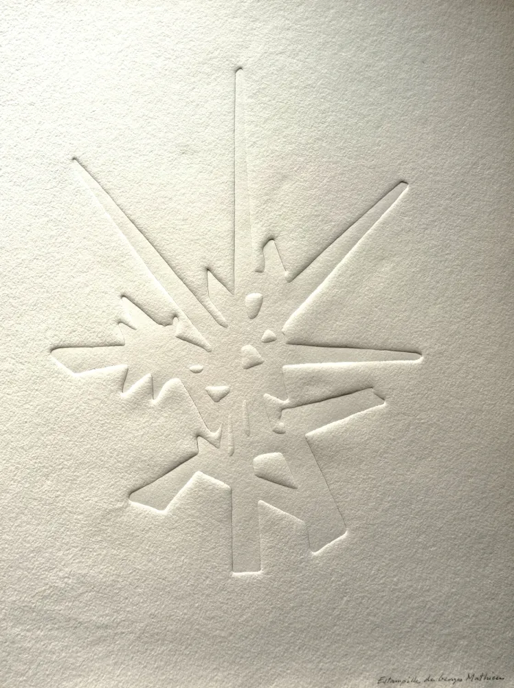 Relieve Mathieu - Georges Mathieu (1921-2012) - Estampille signee a la main, '80-'90